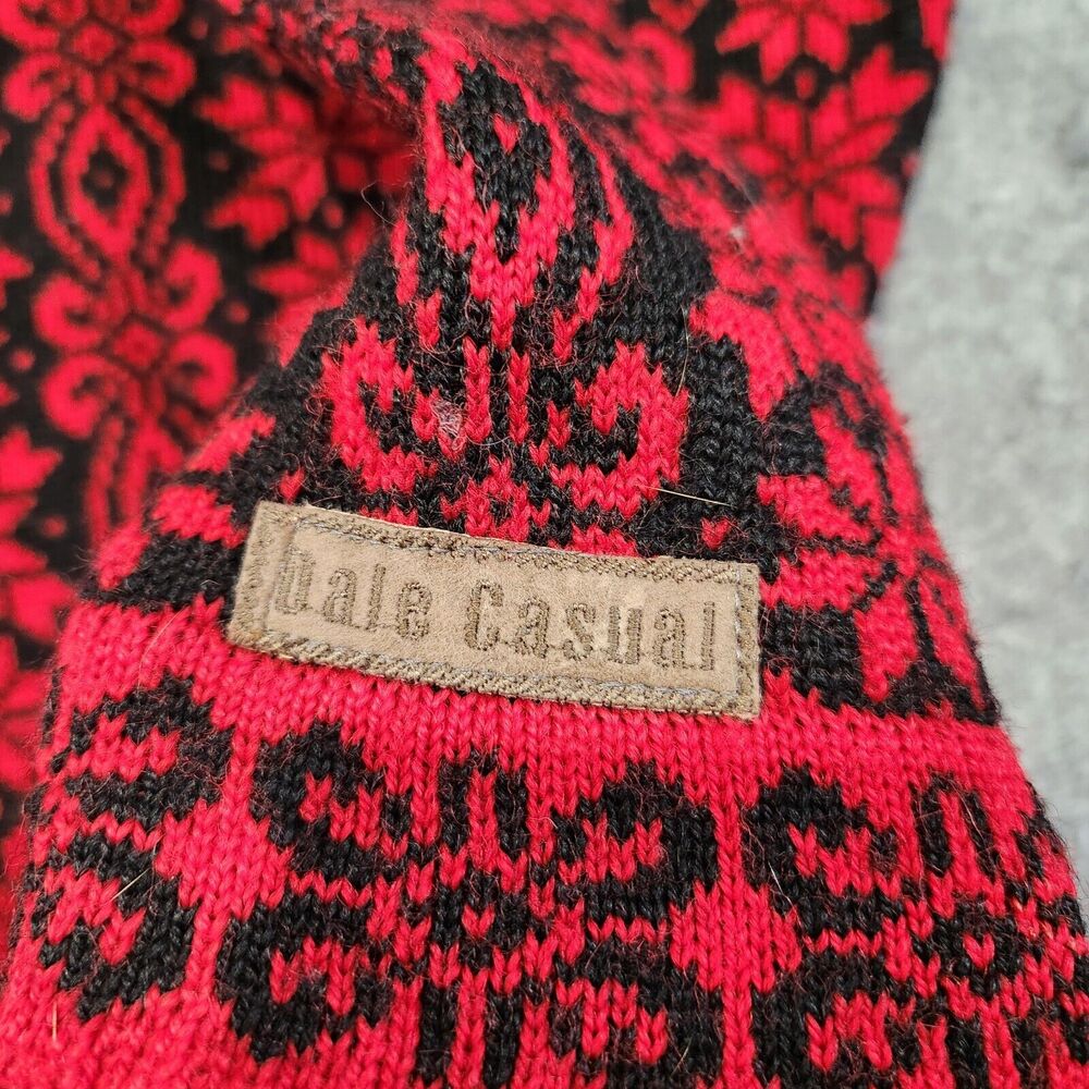 Dale Of Norway Womens M Medium Pure‎ Wool Nordic Red Knit Cardigan Sweater - Picture 5 of 13